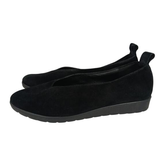 Eileen Fisher SZ 8.5 Humor Wedge Ballet Flat in Black Suede Runs Small - Picture 5 of 8